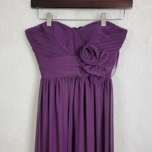 Bari Jay Womens Dress Size 4 Purple Polyester Strapless Maxi Tube Gown